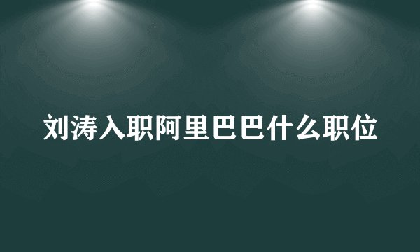 刘涛入职阿里巴巴什么职位