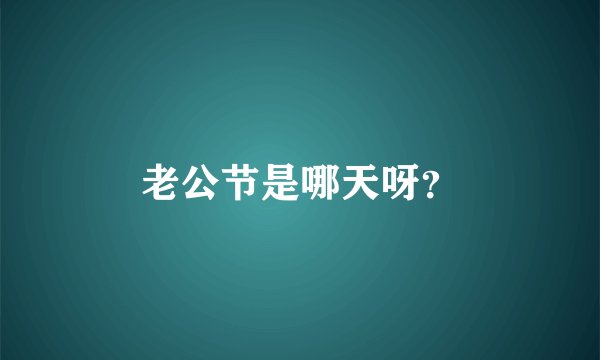 老公节是哪天呀？