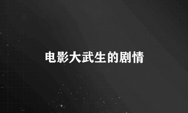 电影大武生的剧情