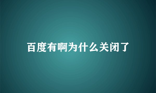 百度有啊为什么关闭了