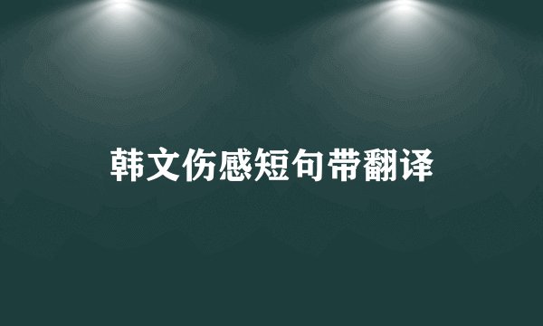 韩文伤感短句带翻译