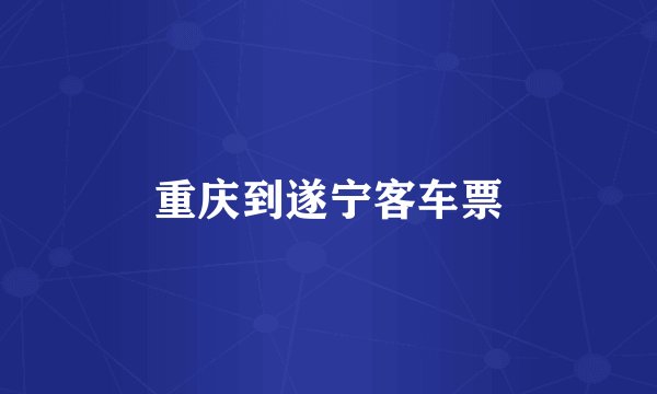 重庆到遂宁客车票