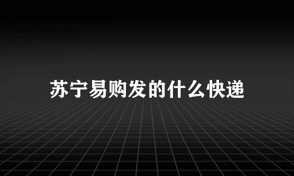 苏宁易购发的什么快递