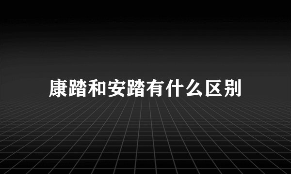 康踏和安踏有什么区别