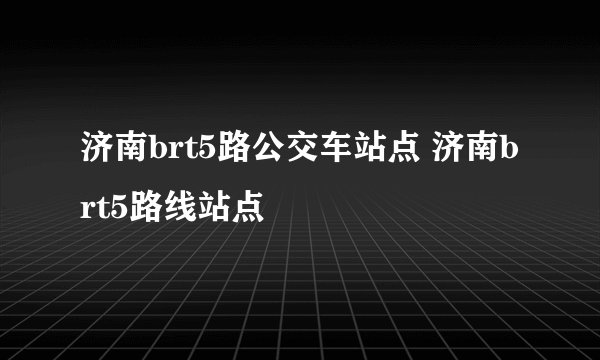 济南brt5路公交车站点 济南brt5路线站点