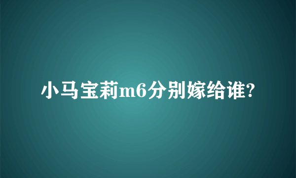 小马宝莉m6分别嫁给谁?