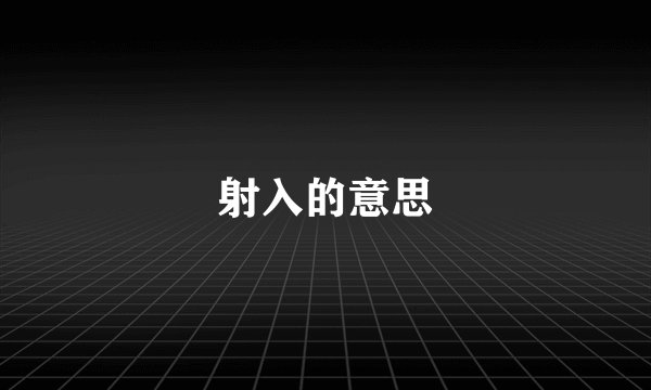 射入的意思