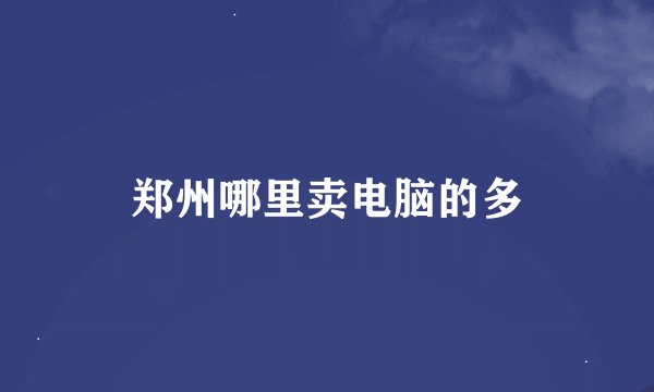郑州哪里卖电脑的多