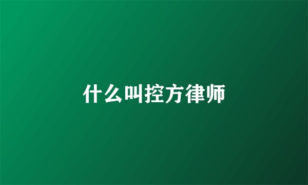 什么叫控方律师