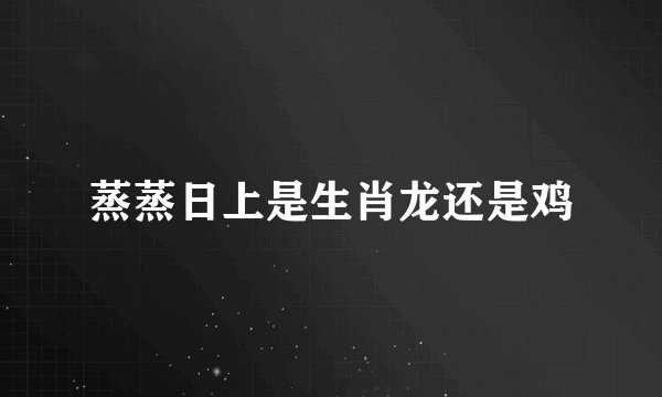蒸蒸日上是生肖龙还是鸡