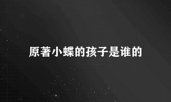 原著小蝶的孩子是谁的