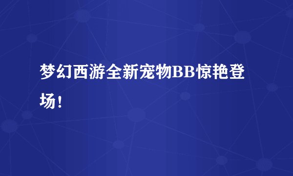 梦幻西游全新宠物BB惊艳登场！