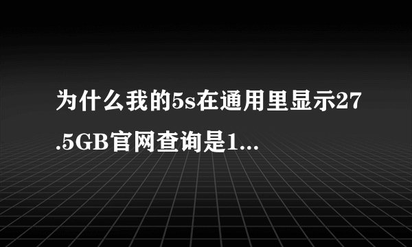 为什么我的5s在通用里显示27.5GB官网查询是16GB为什么