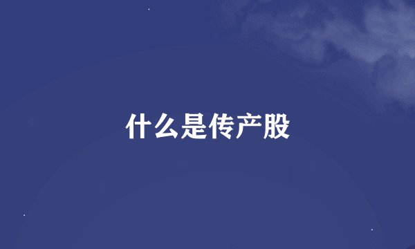什么是传产股