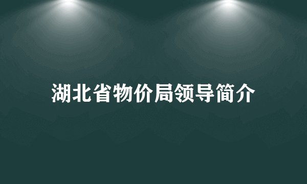 湖北省物价局领导简介