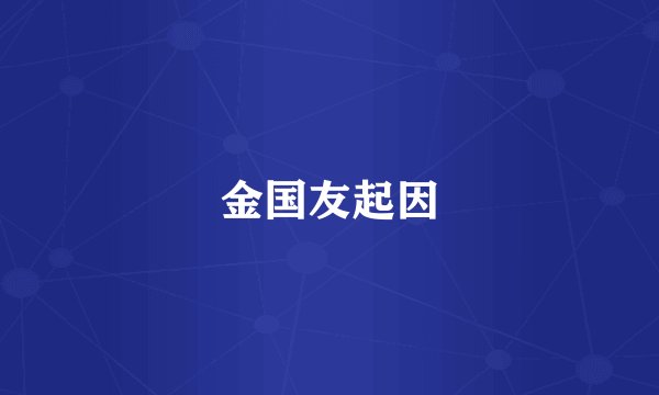 金国友起因