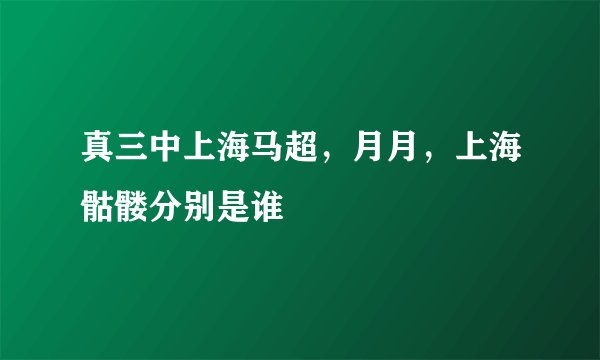 真三中上海马超，月月，上海骷髅分别是谁