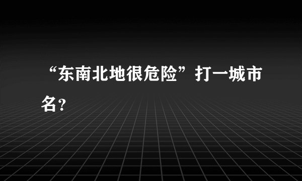 “东南北地很危险”打一城市名？