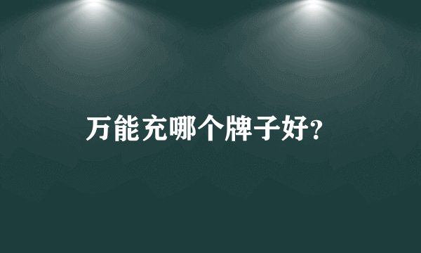 万能充哪个牌子好？