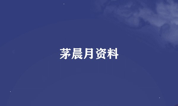 茅晨月资料