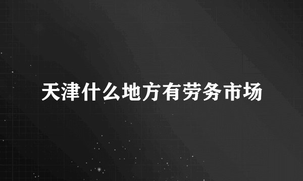 天津什么地方有劳务市场