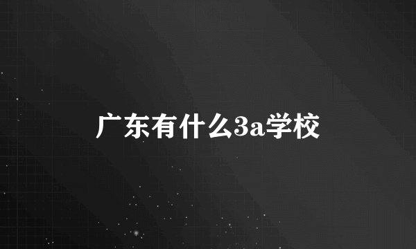 广东有什么3a学校
