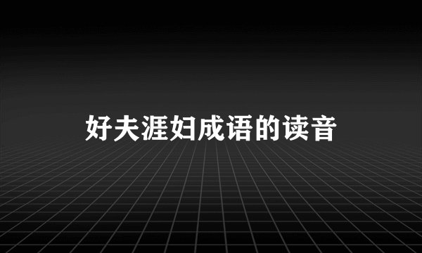 好夫涯妇成语的读音