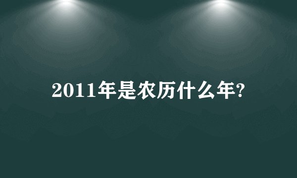 2011年是农历什么年?