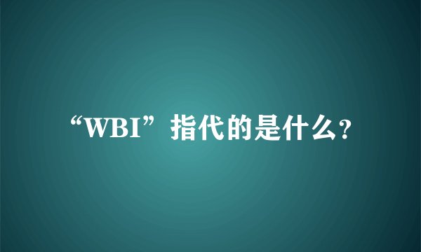 “WBI”指代的是什么？