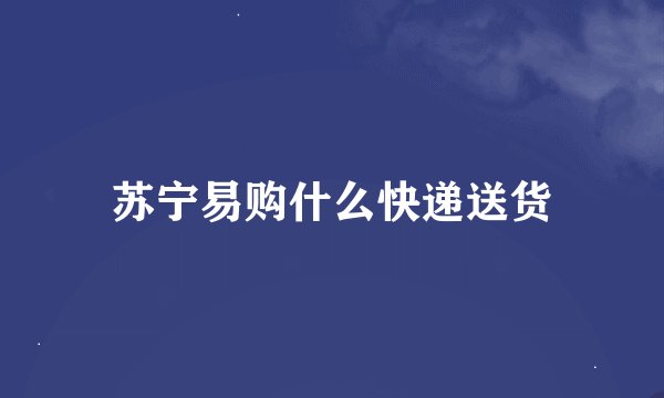 苏宁易购什么快递送货