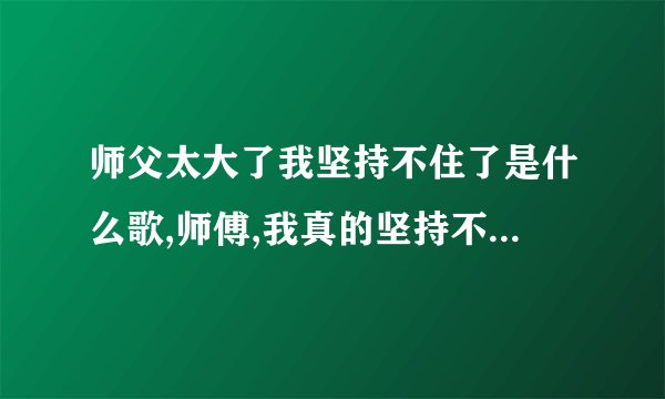 师父太大了我坚持不住了是什么歌,师傅,我真的坚持不住了是什么歌？