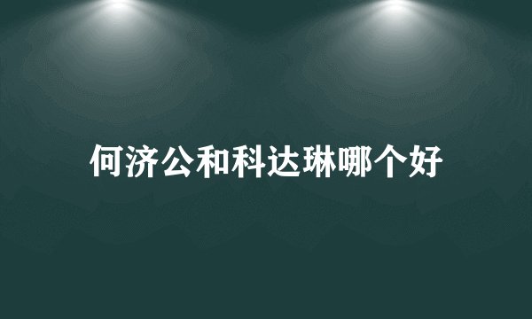 何济公和科达琳哪个好
