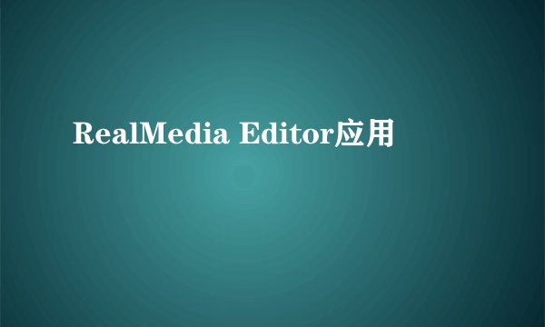 RealMedia Editor应用