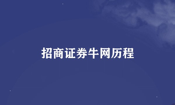 招商证券牛网历程