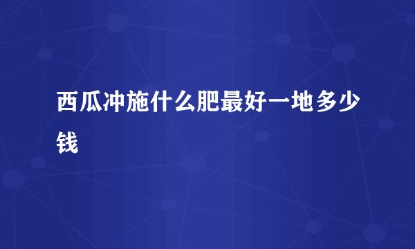 西瓜冲施什么肥最好一地多少钱