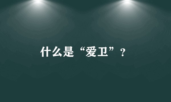 什么是“爱卫”？