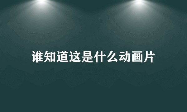 谁知道这是什么动画片