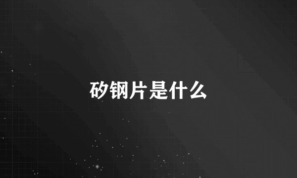 矽钢片是什么