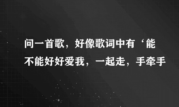 问一首歌，好像歌词中有‘能不能好好爱我，一起走，手牵手
