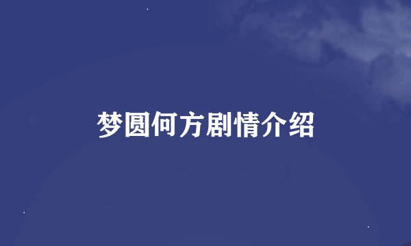 梦圆何方剧情介绍