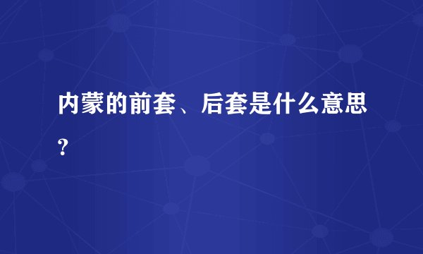 内蒙的前套、后套是什么意思？