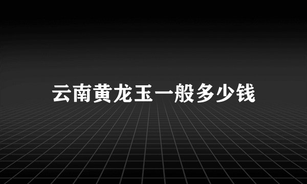 云南黄龙玉一般多少钱
