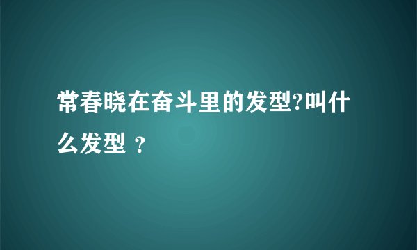 常春晓在奋斗里的发型?叫什么发型 ？