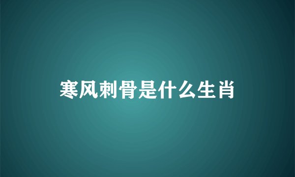 寒风刺骨是什么生肖
