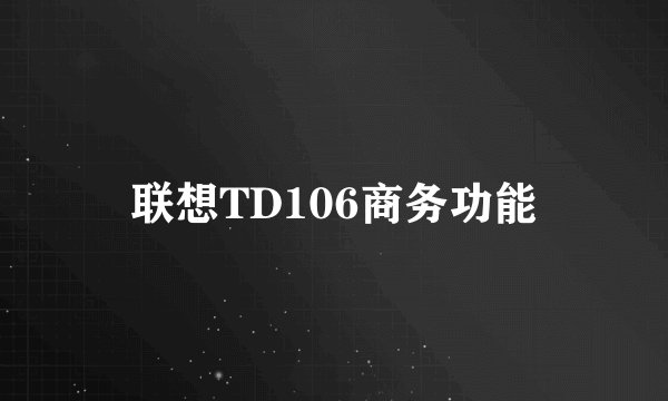 联想TD106商务功能