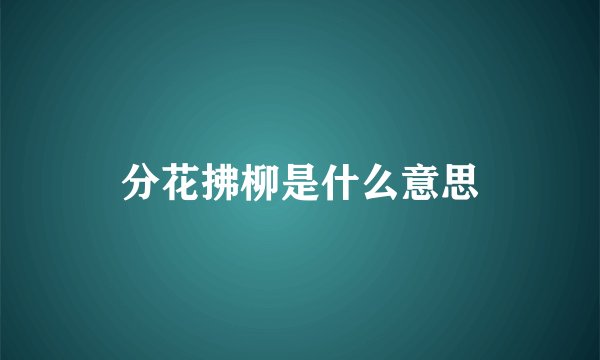 分花拂柳是什么意思