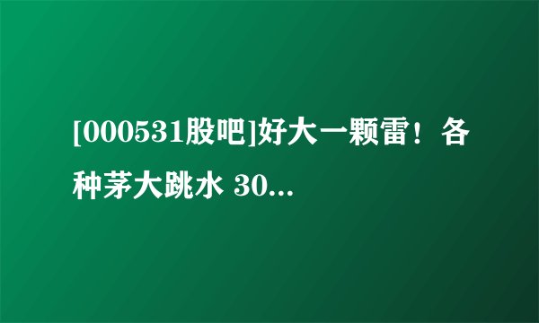 [000531股吧]好大一颗雷！各种茅大跳水 3000亿光伏龙头也崩了