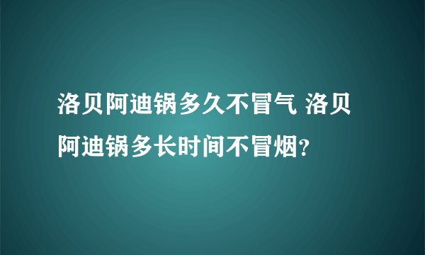洛贝阿迪锅多久不冒气 洛贝阿迪锅多长时间不冒烟？