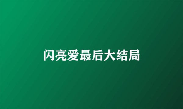 闪亮爱最后大结局