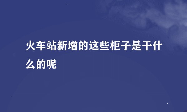 火车站新增的这些柜子是干什么的呢